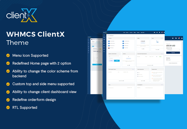 ClientX - WHMCS Client Area Theme/Template - 20% Off!