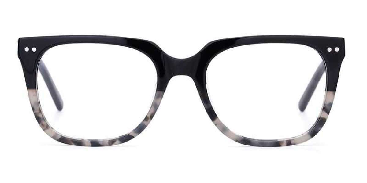 Browline Frame Eyeglasses With Golden Silk Edge