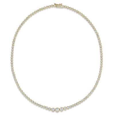 Diamond Tennis Necklace in 18K Yellow Gold Profile Picture