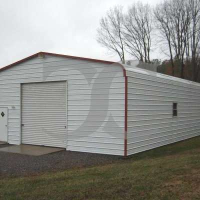 Garage | Regular Roof | 24W x 36L x 10H | Enclosed Metal Garage Profile Picture