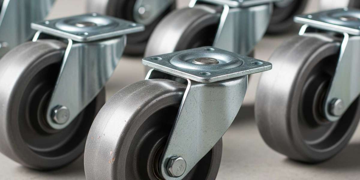 Heavy Duty Steel Caster Wheels with Shock Absorbing Design for Industrial Use