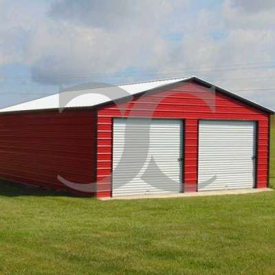 2-Car Metal Garage | Vertical Roof | 22W x 31L x 9H | Two-Car Profile Picture