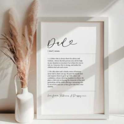 Dad Definition Art Print - Framed or Unframed Profile Picture