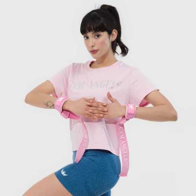 Womens Diamante Crop T-Shirt Pink Profile Picture